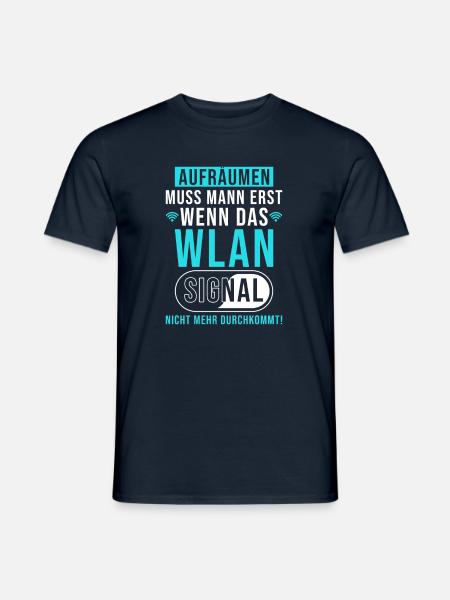 Wlan Lustiger Spruch - Männer T-Shirt - Navy