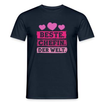 Beste Chefin der Welt - Männer T-Shirt - Navy - Vorne - AI Model Male 178 light (178cm)