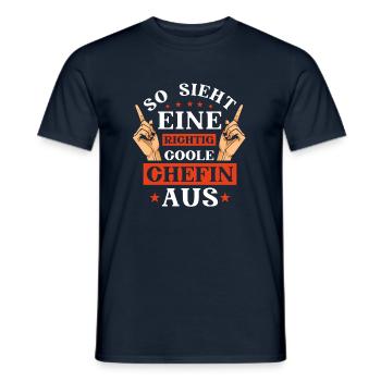 Chefin - so sieht eine coole Chefin aus - Männer T-Shirt - Navy - Vorne - AI Model Male 178 light (178cm)