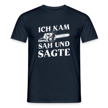 Ich kam sah und sägte - Männer T-Shirt - Navy - Vorne - AI Model Male 178 light (178cm)