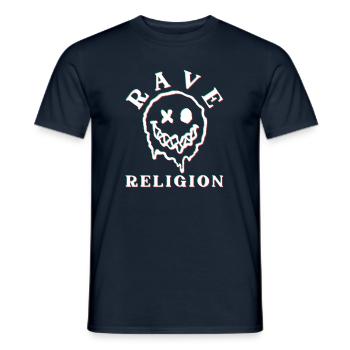 Religion Raver - T-shirt homme - marine - Devant - AI Model Male 178 light (178cm)
