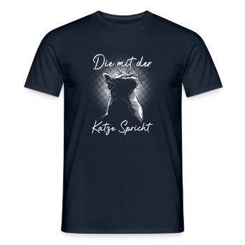 Die mit der Katze spricht - Männer T-Shirt - Navy - Vorne - AI Model Male 178 light (178cm)