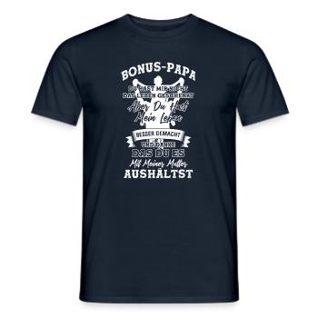 Bonus Papa Sprüche - Männer T-Shirt - Navy - Vorne - AI Model Male 178 light (178cm)