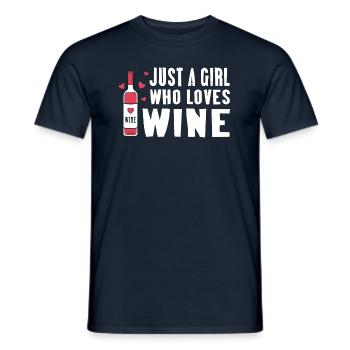 Just a girl who loves Wine - Männer T-Shirt - Navy - Vorne - AI Model Male 178 light (178cm)