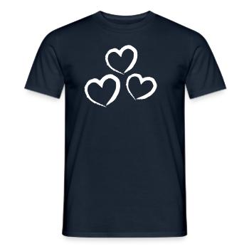 cuori - T-shirt uomo - navy - Fronte - AI Model Male 178 light (178cm)