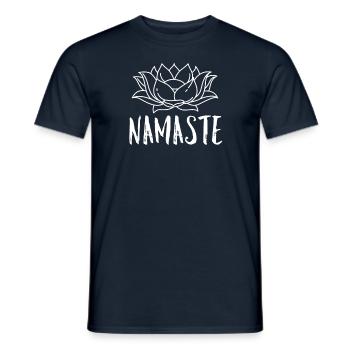 Yoga Namaste - T-shirt homme - marine - Devant - AI Model Male 178 light (178cm)