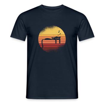 Schwarze Katze - Männer T-Shirt - Navy - Vorne - AI Model Male 178 light (178cm)