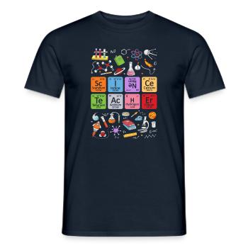 Geschenke Physiklehrer - Männer T-Shirt - Navy - Vorne - AI Model Male 178 light (178cm)