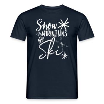 Ski montagne neige - T-shirt homme - marine - Devant - AI Model Male 178 light (178cm)