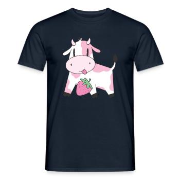 Strawberry Cow - Männer T-Shirt - Navy - Vorne - AI Model Male 178 light (178cm)