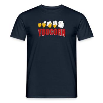 Popcorn Spruch - Männer T-Shirt - Navy - Vorne - AI Model Male 178 light (178cm)