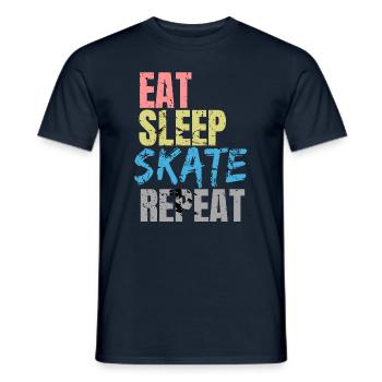 Eat Sleep Skate Repeat - Men's T-Shirt - navy - Front - AI Model Male 178 light (178cm)