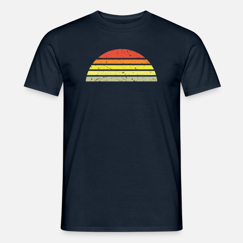 Sunset Halbkreis Retro - Männer T-Shirt - Navy
