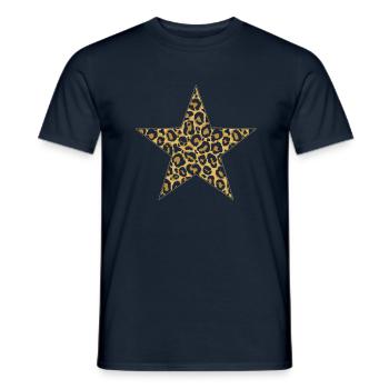 Star leopard - Men's T-Shirt - navy - Front - AI Model Male 178 light (178cm)