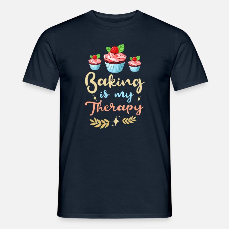 Baking is my therapy - Men's T-Shirt - navy