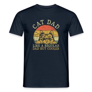 Cat Dad Katzen Papa - Männer T-Shirt - Navy - Vorne - AI Model Male 178 light (178cm)