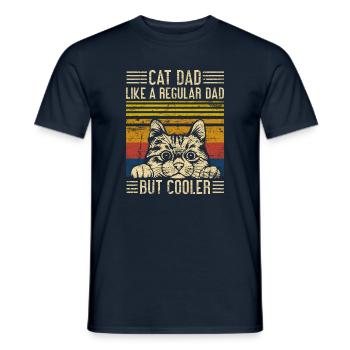 Cat Dad Katzen Papa - Männer T-Shirt - Navy - Vorne - AI Model Male 178 light (178cm)
