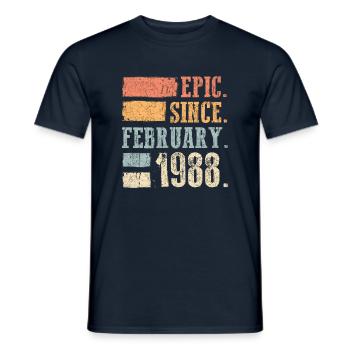 Geburstag Geboren Februar 1988 - Männer T-Shirt - Navy - Vorne - AI Model Male 178 light (178cm)
