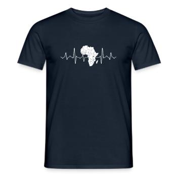 Carte de l'Afrique Heartbeat Afrique - T-shirt homme - marine - Devant - AI Model Male 178 light (178cm)