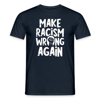 Make Racism wrong again - T-shirt homme - marine - Devant - AI Model Male 178 light (178cm)