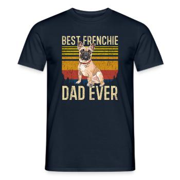 French Bulldog Papa - T-shirt homme - marine - Devant - AI Model Male 178 light (178cm)