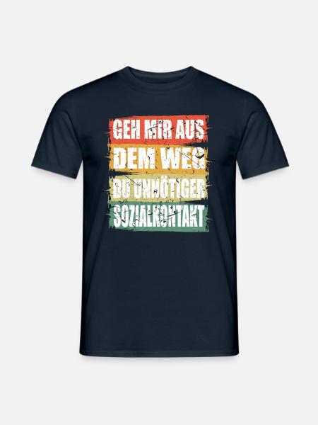 Unnötiger Sozial Kontakt - Männer T-Shirt - Navy