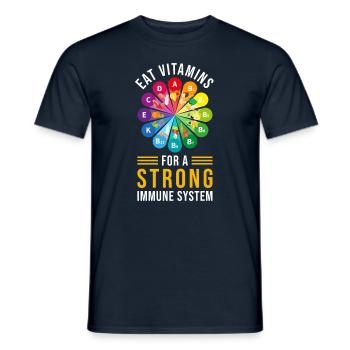 Healthy Eating Vitamins - Men's T-Shirt - navy - Front - AI Model Male 178 light (178cm)