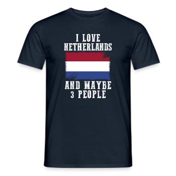 Drapeau pays-bas drôles de phrases - T-shirt homme - marine - Devant - AI Model Male 178 light (178cm)