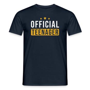 Of-one teen 13th birthday - Men's T-Shirt - navy - Front - AI Model Male 178 light (178cm)