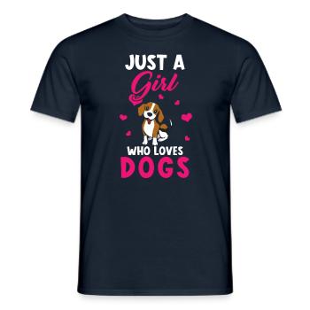 Just a girl who loves Dogs - Männer T-Shirt - Navy - Vorne - AI Model Male 178 light (178cm)