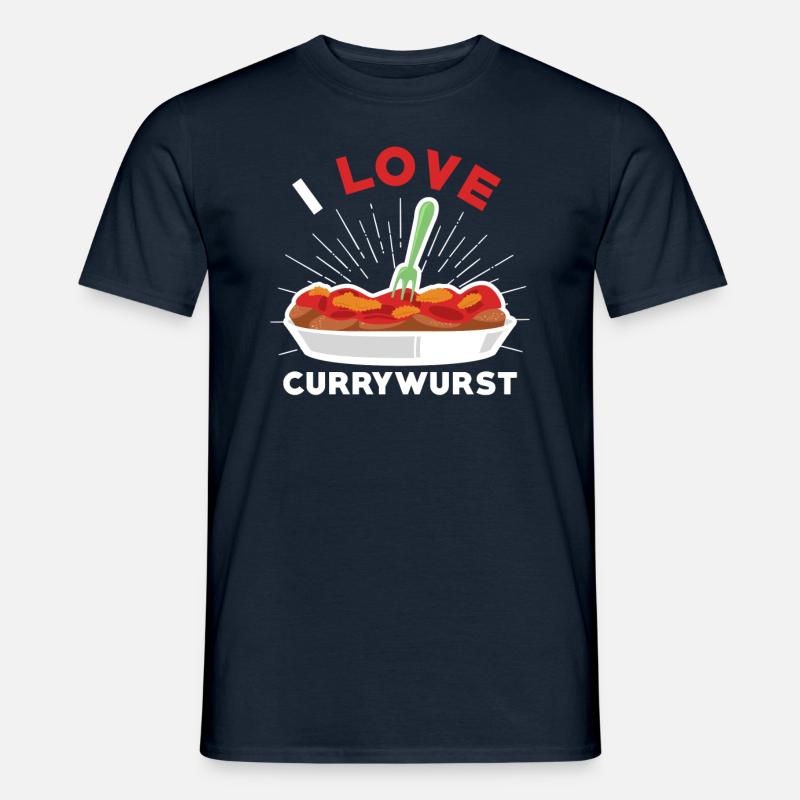 Currywurst Ich liebe Currywurst - Männer T-Shirt - Navy