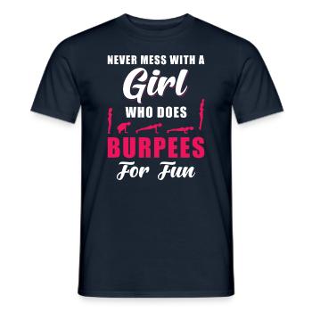 Burpees Fitness Training Dicton - T-shirt homme - marine - Devant - AI Model Male 178 light (178cm)