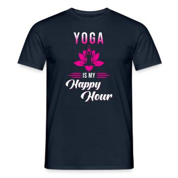 Yoga Yogaübung meditieren Lotus - Männer T-Shirt - Navy - Vorne - AI Model Male 178 light (178cm)