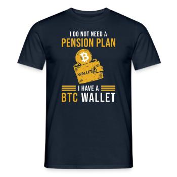 BTC Bitcoin Wallet Saying - Men's T-Shirt - navy - Front - AI Model Male 178 light (178cm)