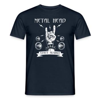 Metal musique sort drôle Metal Head - T-shirt homme - marine - Devant - AI Model Male 178 light (178cm)