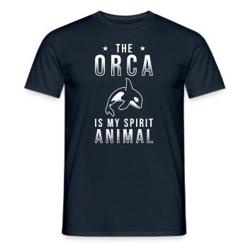 Orca Killerwal Spirit Animal - T-shirt homme - marine - Devant - AI Model Male 178 light (178cm)