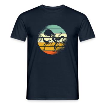 Poulpe rétro poulpe - T-shirt homme - marine - Devant - AI Model Male 178 light (178cm)