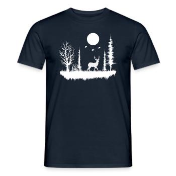 forêt nature nature nature - T-shirt homme - marine - Devant - AI Model Male 178 light (178cm)