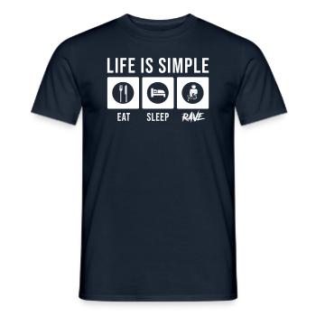 Rave Raver Techno Electro Musique - T-shirt homme - marine - Devant - AI Model Male 178 light (178cm)