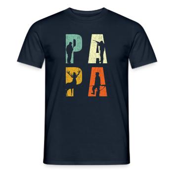 Hunter Dad Hunting Father Gift - Men's T-Shirt - navy - Front - AI Model Male 178 light (178cm)