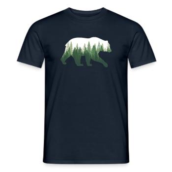 Bear Nature Forest - Men's T-Shirt - navy - Front - AI Model Male 178 light (178cm)