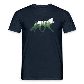 Fuchs Natur Wald - Männer T-Shirt - Navy - Vorne - AI Model Male 178 light (178cm)