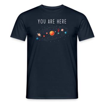 solar system - Men's T-Shirt - navy - Front - AI Model Male 178 light (178cm)
