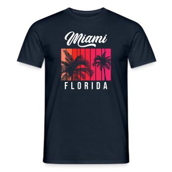 Miami Florida Retro Sunset - T-shirt homme - marine - Devant - AI Model Male 178 light (178cm)