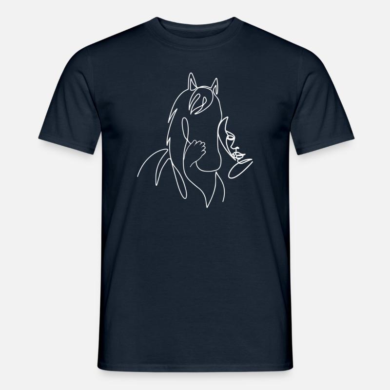 Pferd Lineart - Männer T-Shirt - Navy