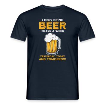 Bière - T-shirt homme - marine - Devant - AI Model Male 178 light (178cm)