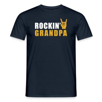 Rock grand-père Rock n roll - T-shirt homme - marine - Devant - AI Model Male 178 light (178cm)