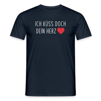Ich küss doch dein Herz - Männer T-Shirt - Navy - Vorne - AI Model Male 178 light (178cm)