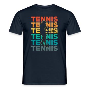 Tennis Retro - Männer T-Shirt - Navy - Vorne - AI Model Male 178 light (178cm)