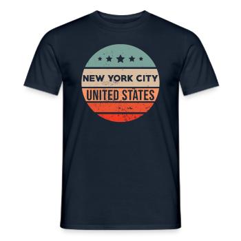 New York NY - T-shirt homme - marine - Devant - AI Model Male 178 light (178cm)